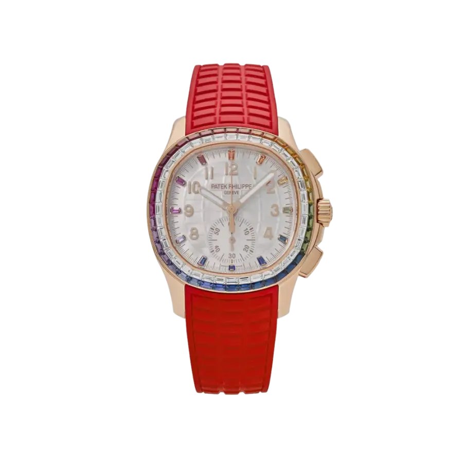 Patek Philippe Aquanaut Luce 7968/300R-001 Rose Gold 'Rainbow' Bezel Mother Of Pearl Dial