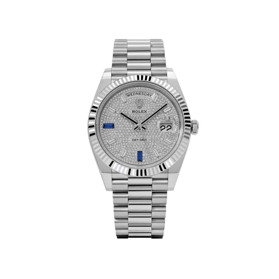 Rolex Day-Date 40 228236 Platinum Pavé Diamond Dial