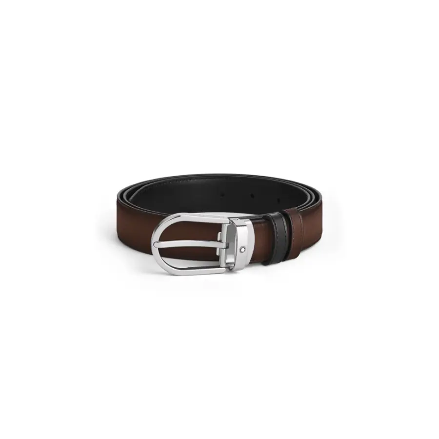 Montblanc Horseshoe Buckle Reversible Leather Strap 30mm – Brown/Black