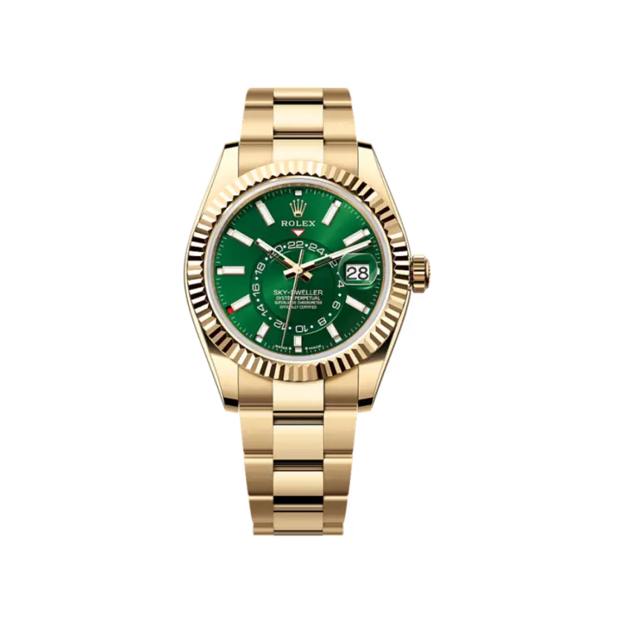 Rolex Sky-Dweller 42mm Yellow Gold Green 336938-0007