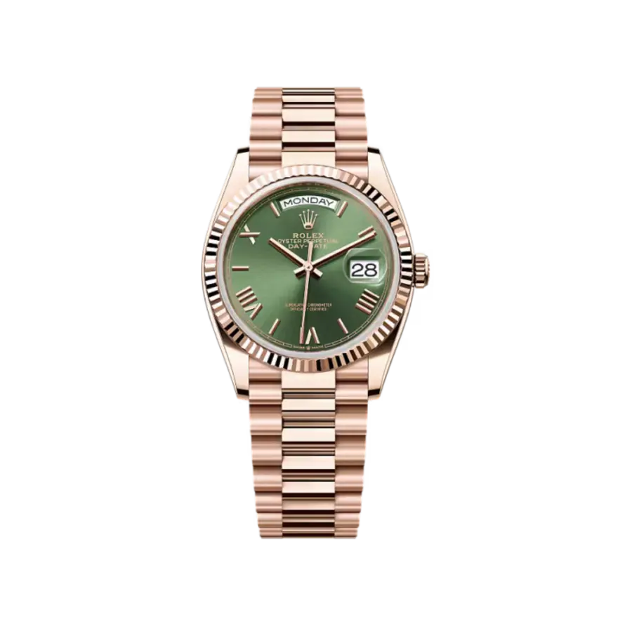 Rolex Day-Date 36 Everose Gold Green Dial 128235