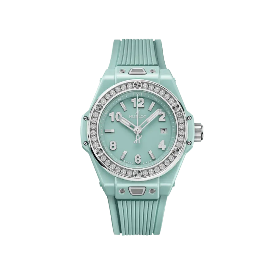 Big Bang One Click Mint Green Ceramic Diamonds Ref. 485.GS.5271.RX.1204